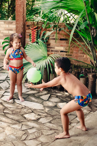 Baby girl bikini set - Bird feathers