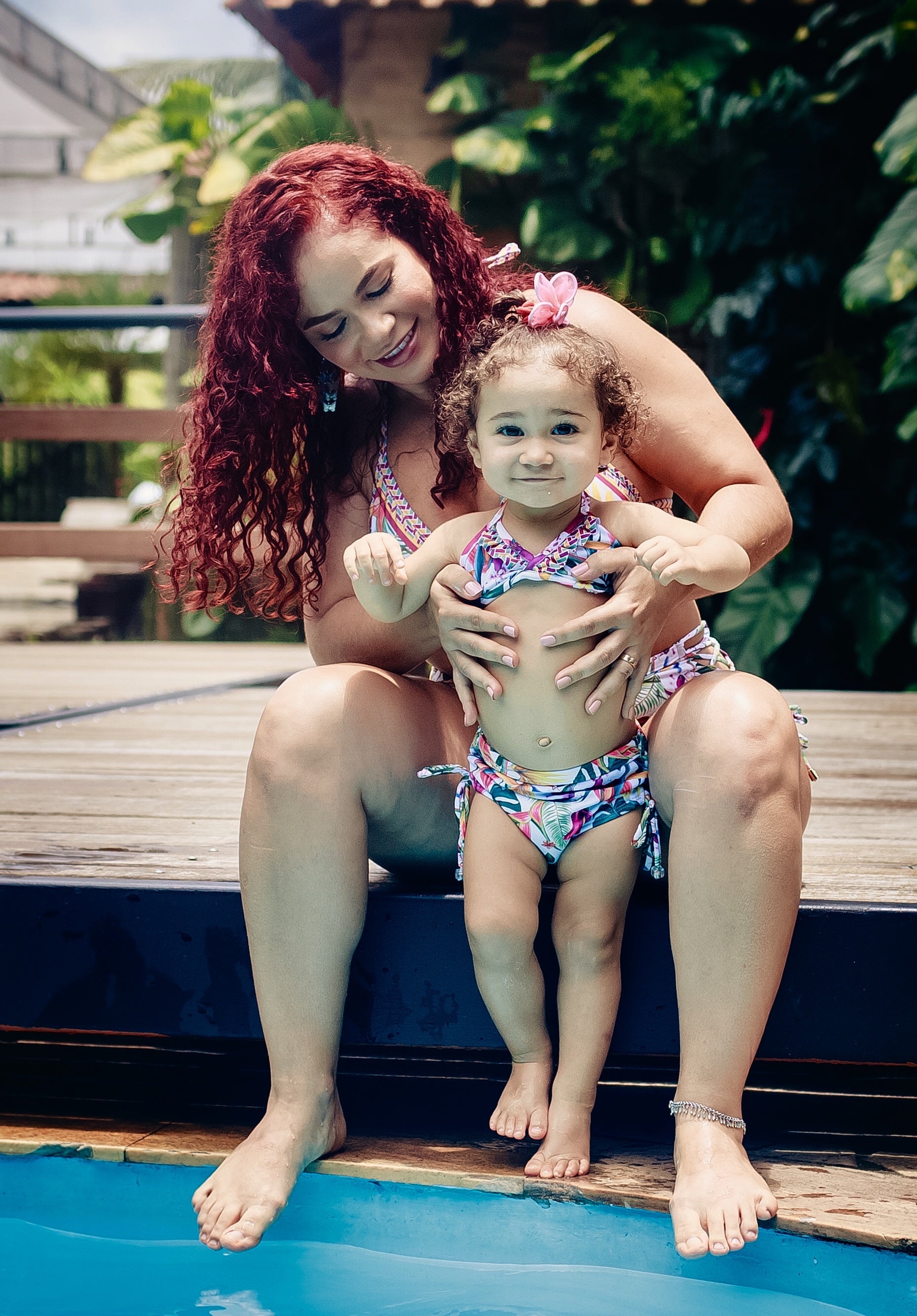 Baby girl bikini set - Bird of Paradise & orchids