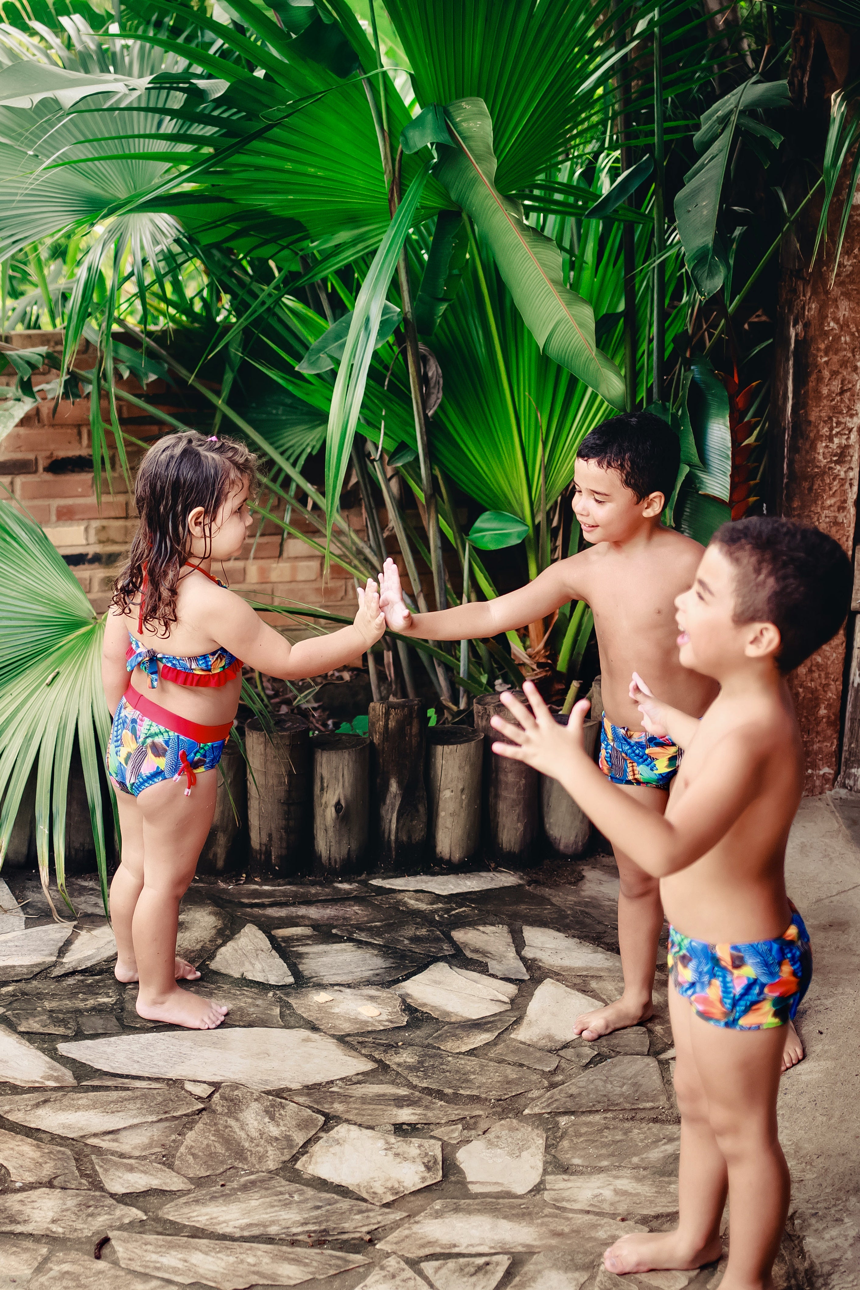 Baby girl bikini set - Bird feathers