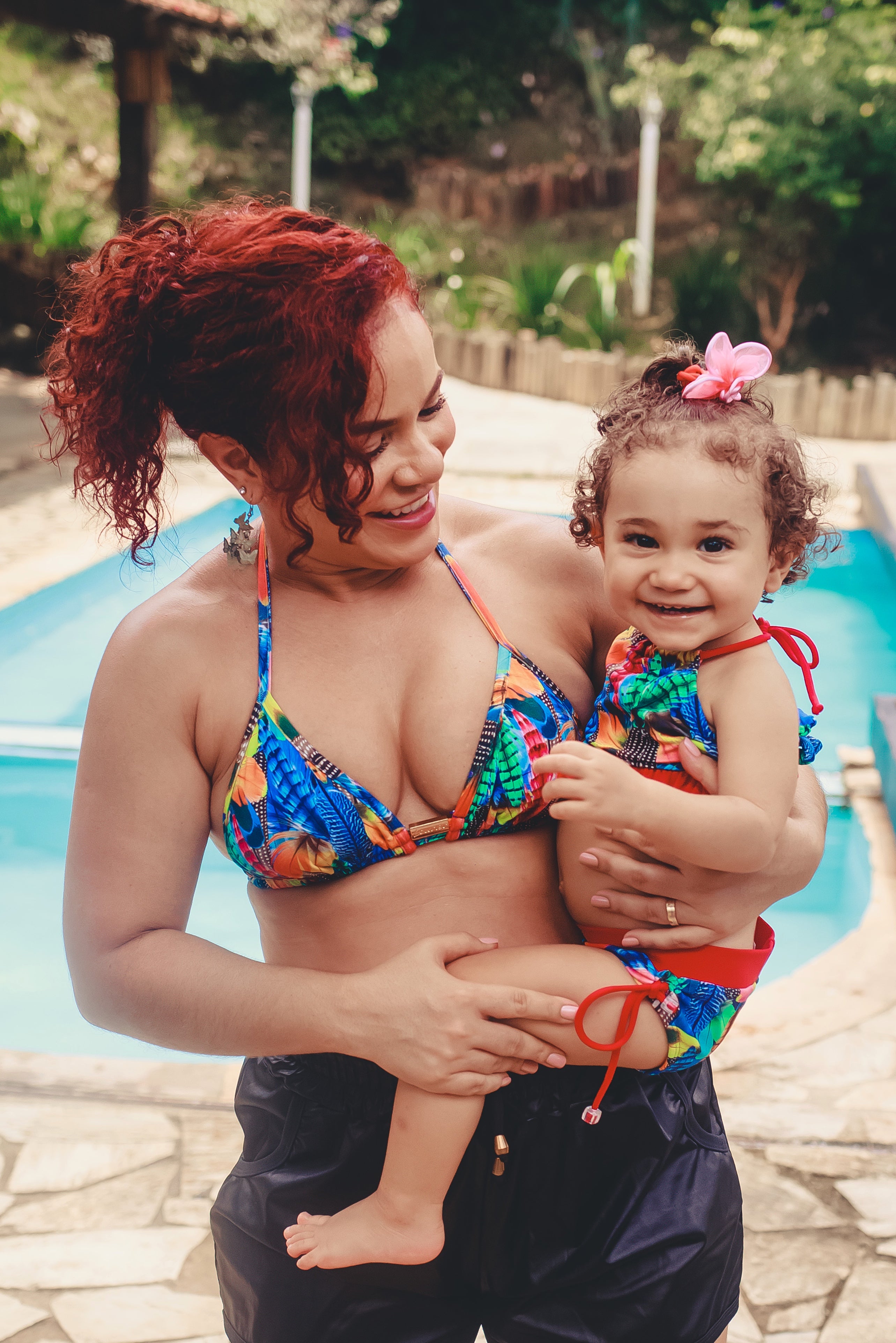 Baby girl bikini set - Bird feathers