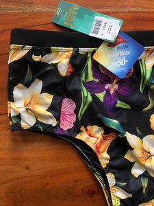 Conjunto de biquíni plus size: top e calcinha cintura alta. Tam. 40 a 48. Floral