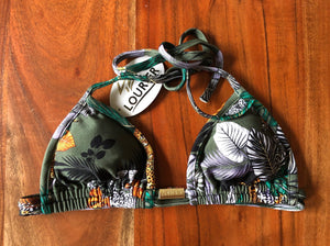 Triangle bikini top with hook at the back - Jaguar in the forest