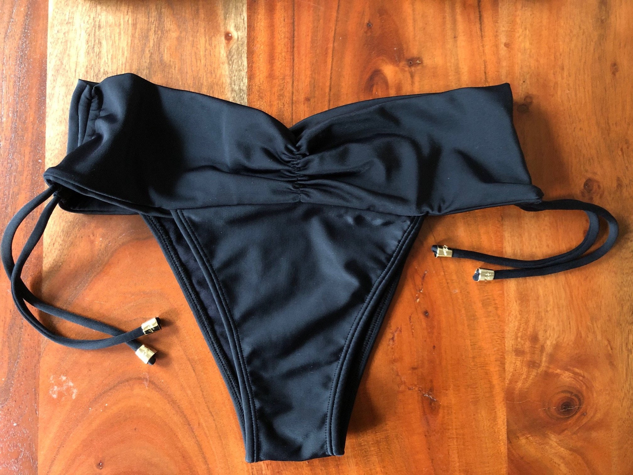 Bikini bottoms with side ties - Black