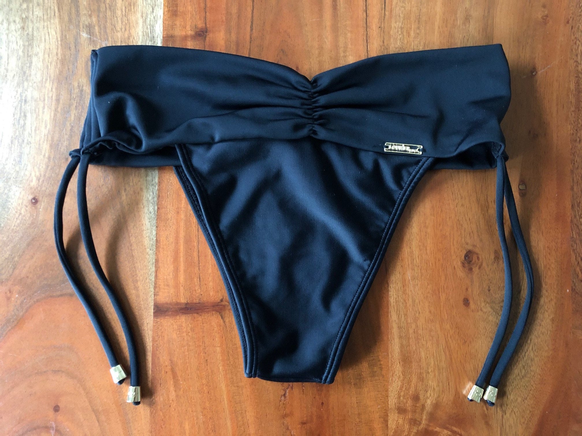 Bikini bottoms with side ties - Black