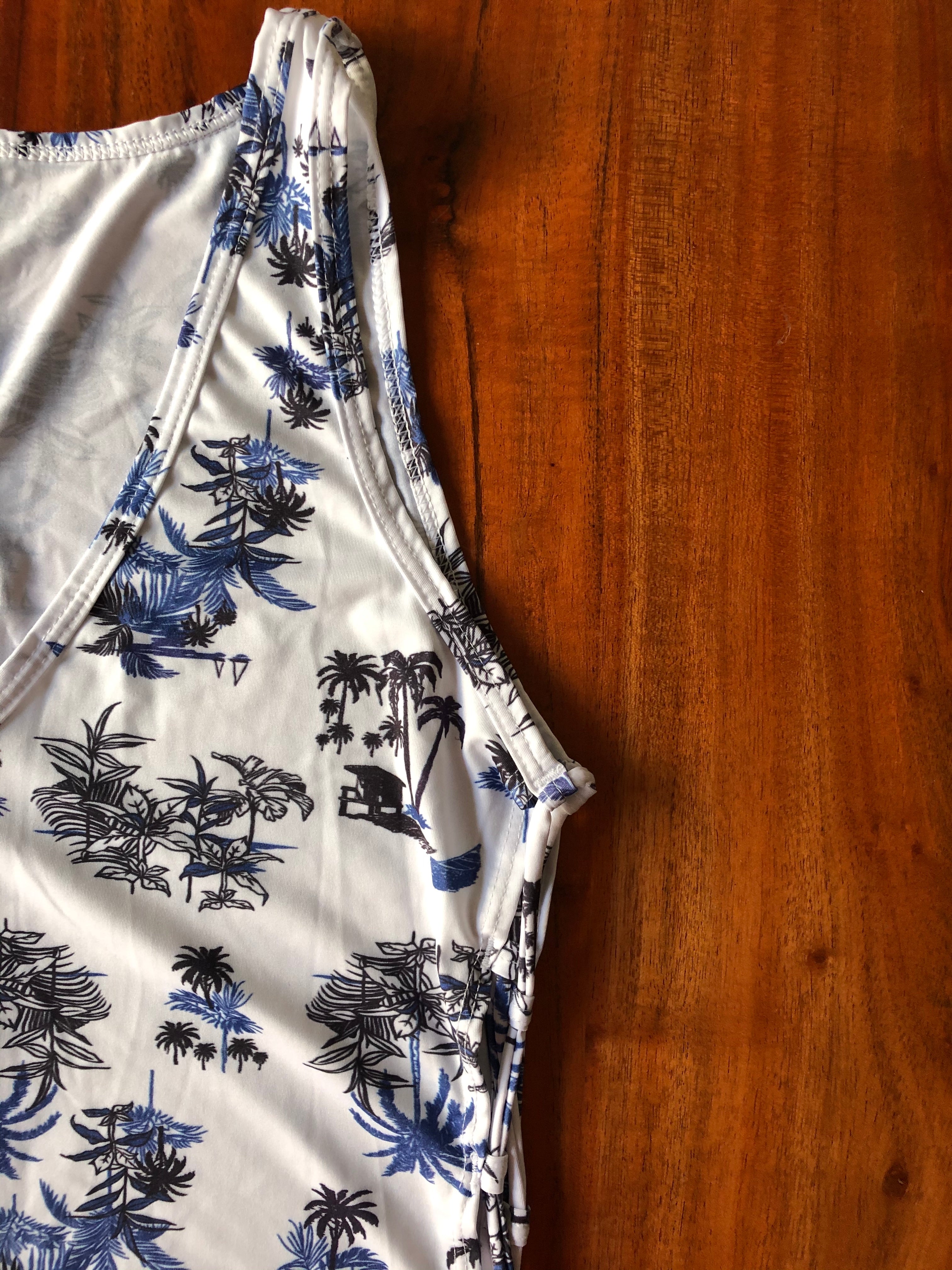 Beach dress - Blue coconut trees