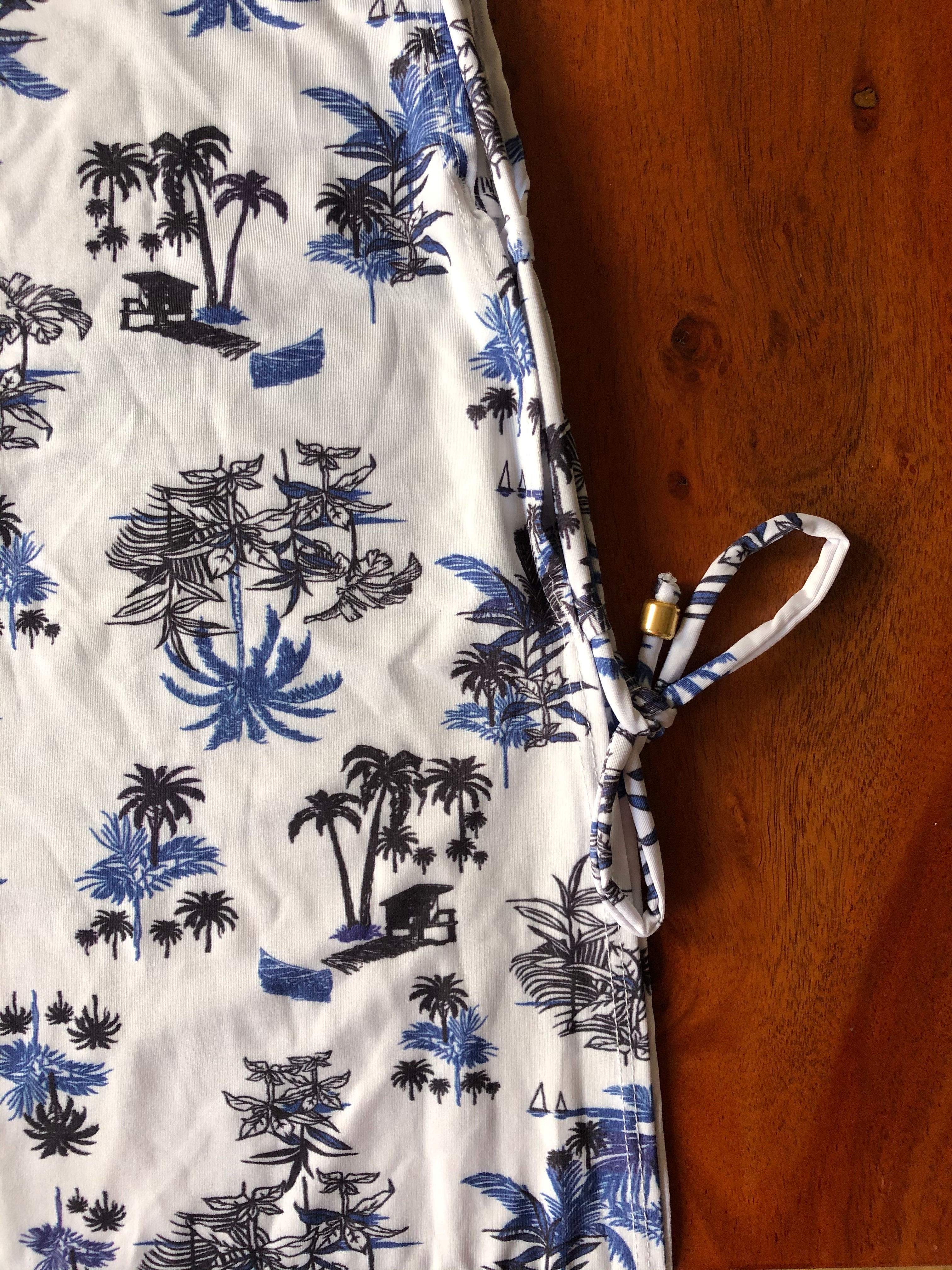 Beach dress - Blue coconut trees