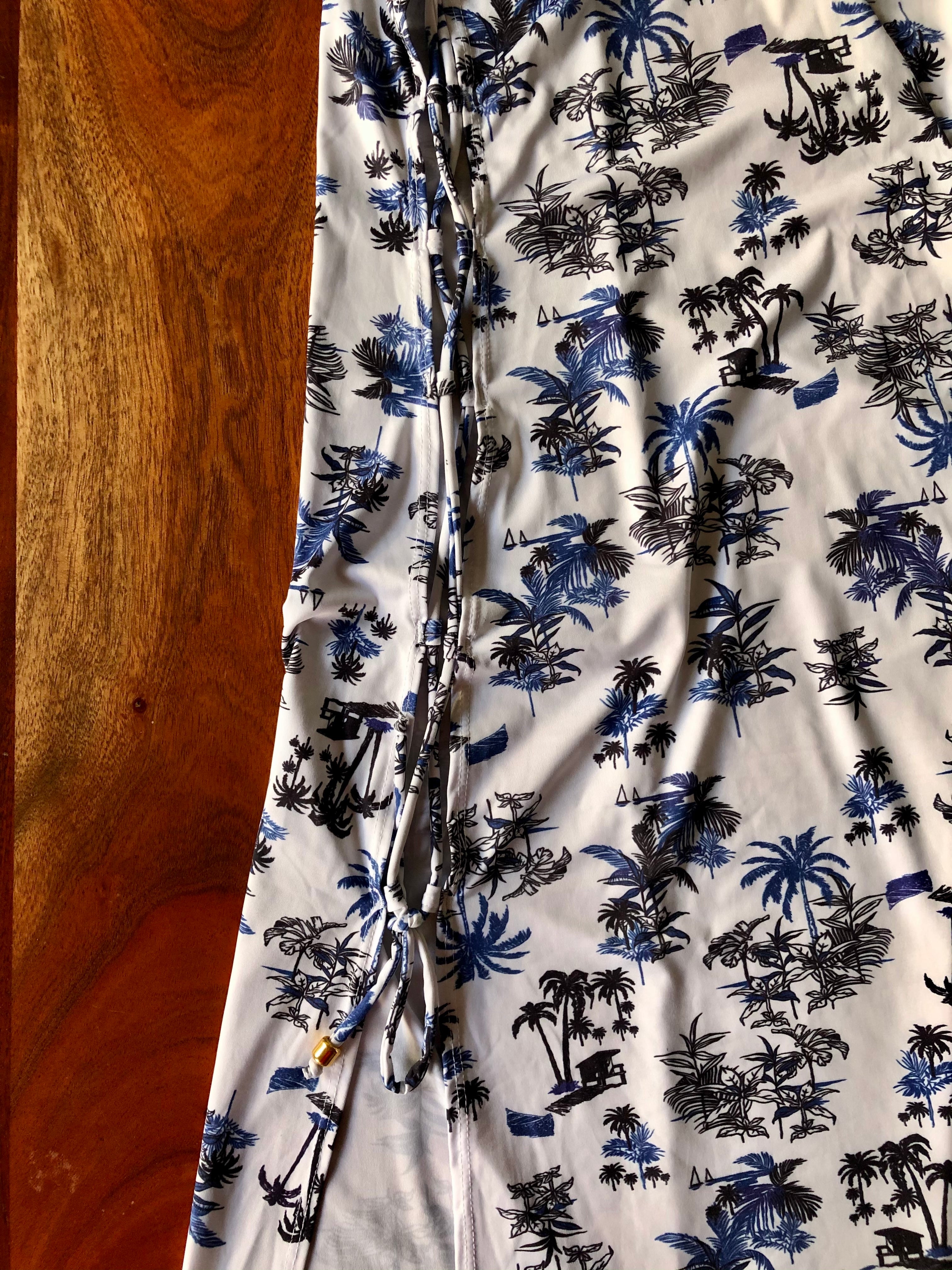 Beach dress - Blue coconut trees