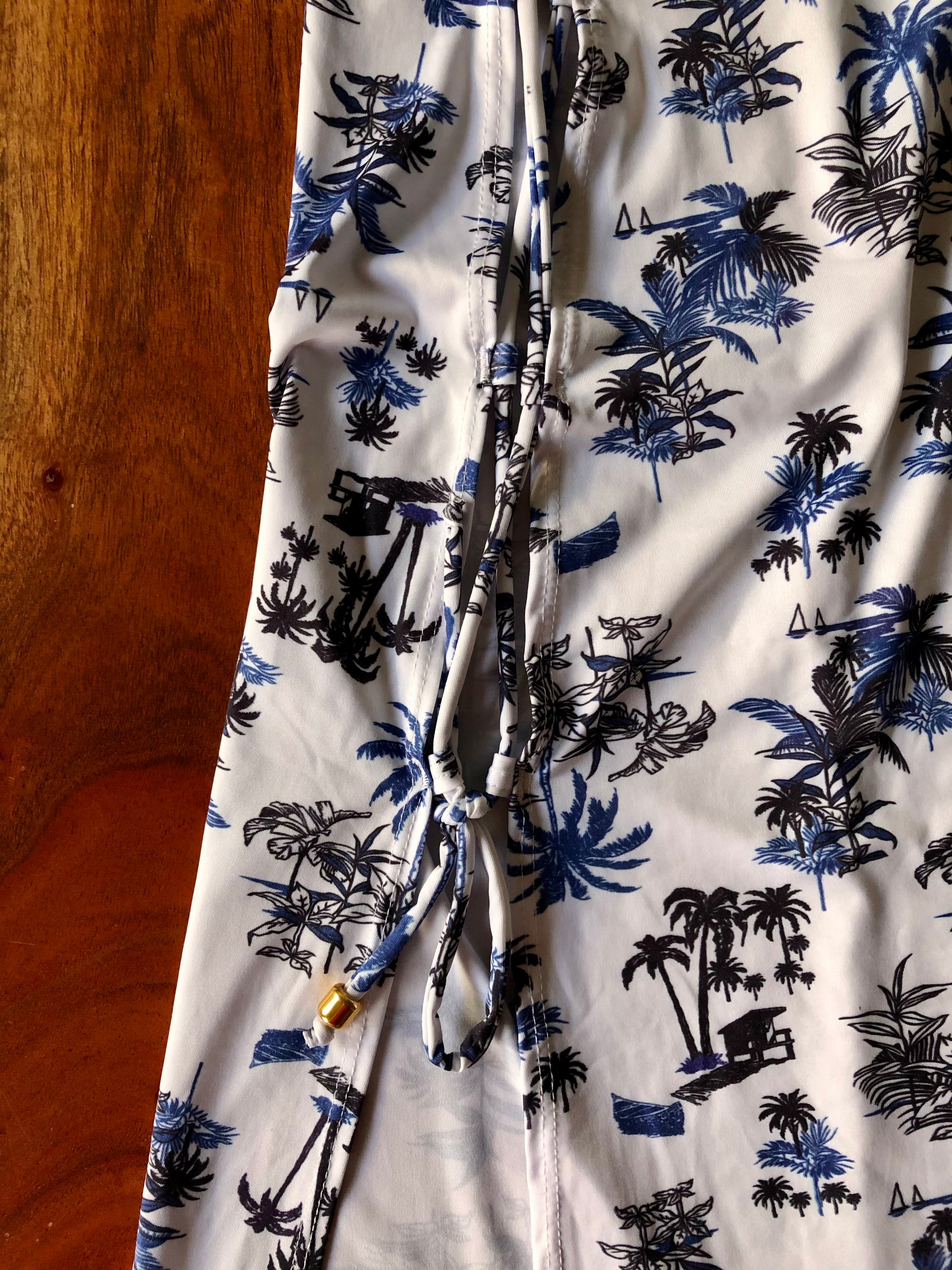 Beach dress - Blue coconut trees