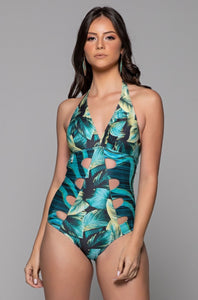 Backless swimsuit - Forest at night